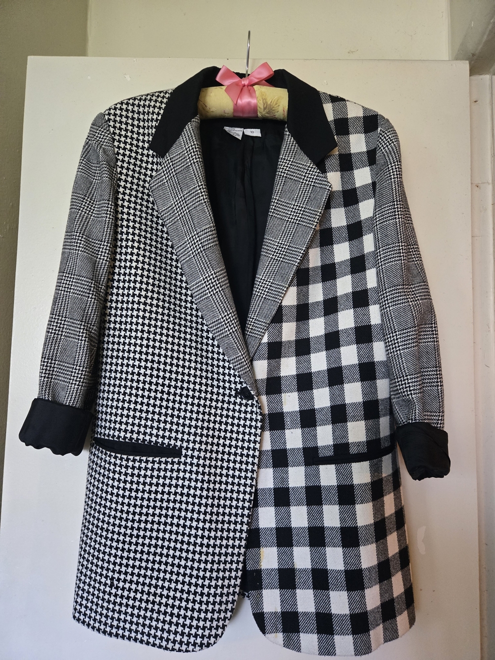 Paradox black & white checkered blazer with houndstooth